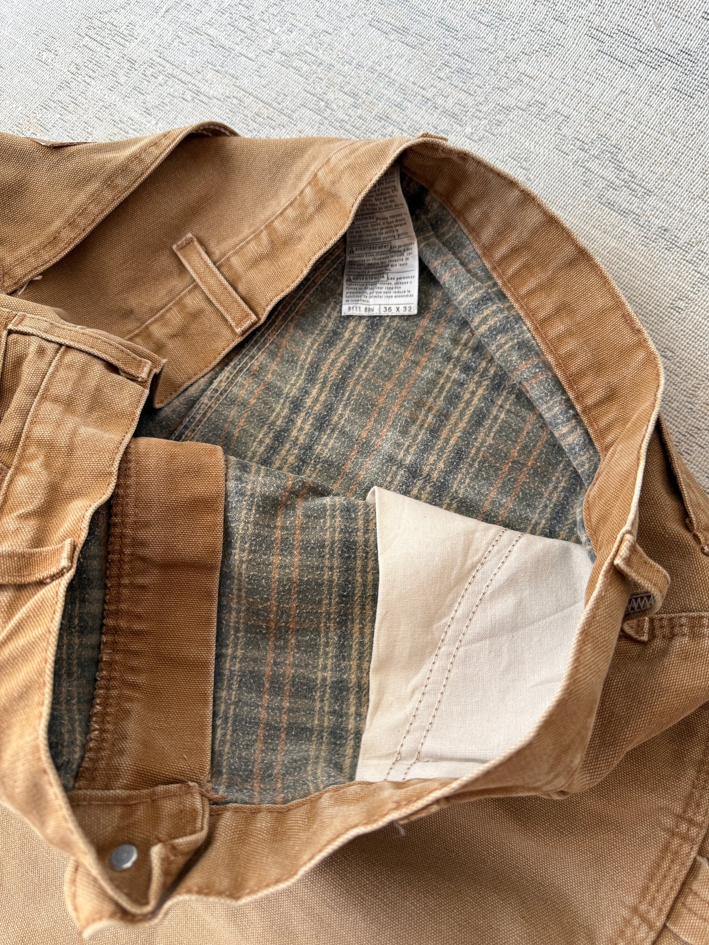 Carhartt B111 Washed Duck Flannel-Lined Work Pant (W36 L32)