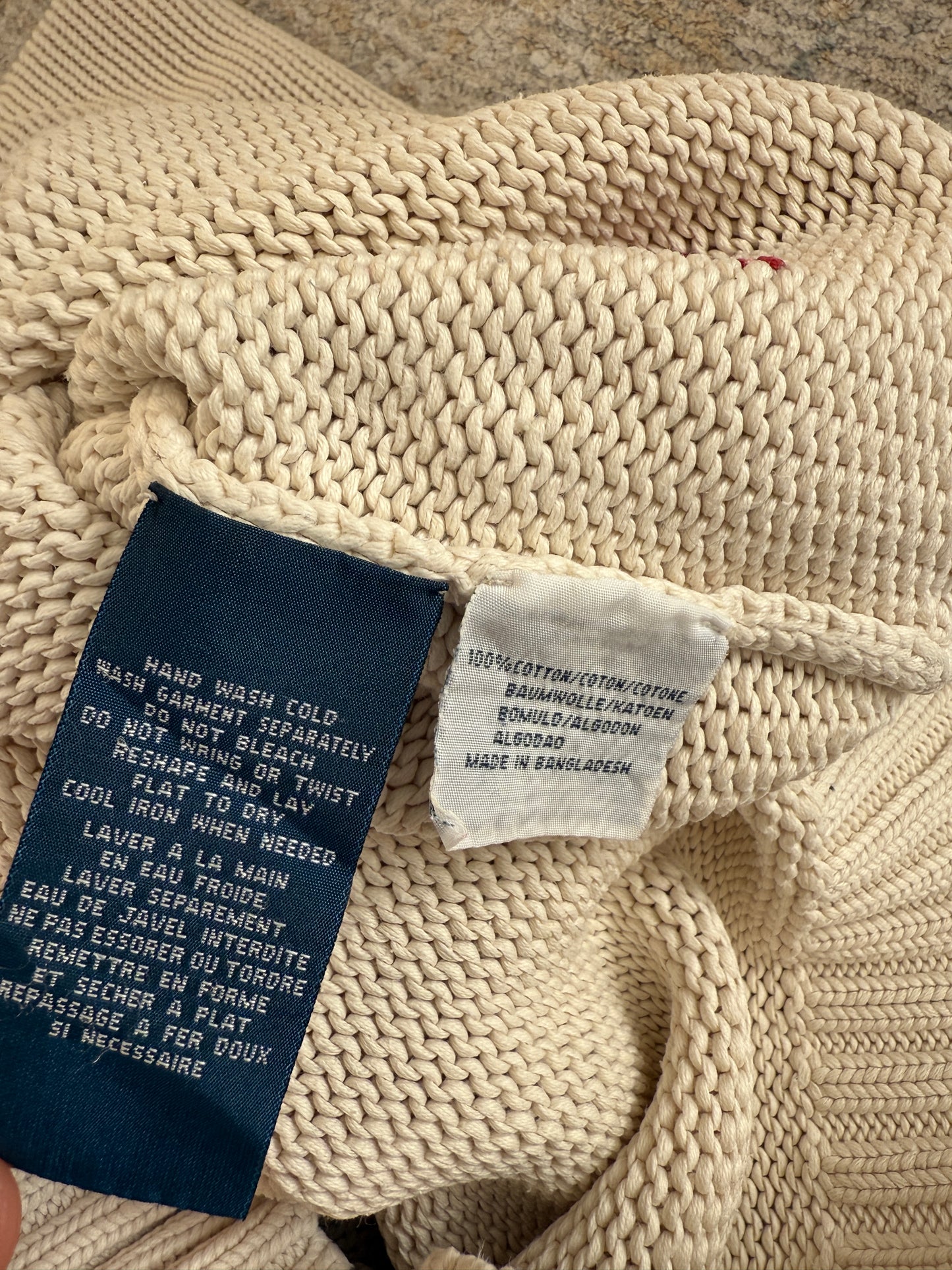 Ralph Lauren Vintage 90’s Cotton Knit US Flag Sweater (M)