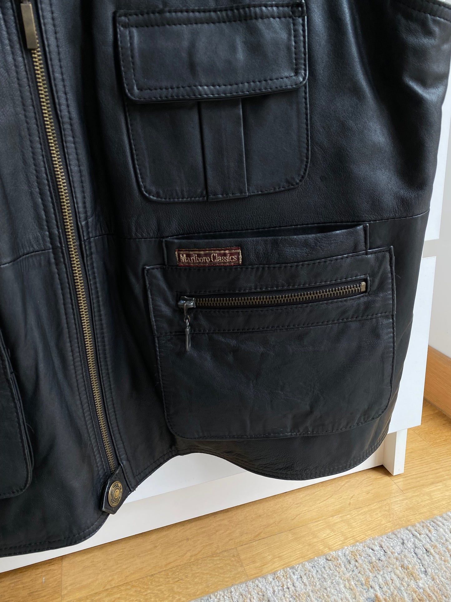 Malboro Vintage 90’s Leather Vest (XL)