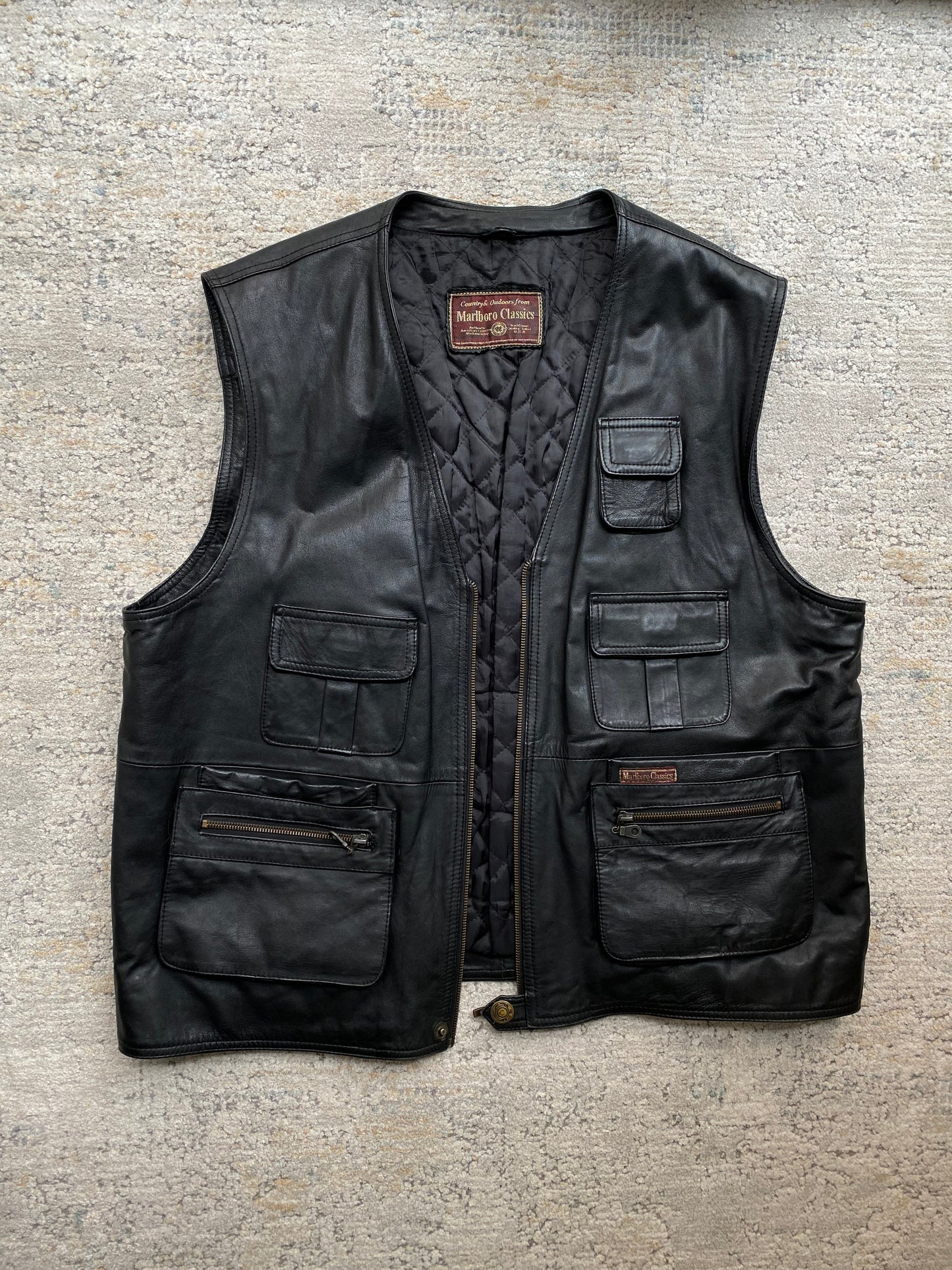 Malboro Vintage 90’s Leather Vest (XL)
