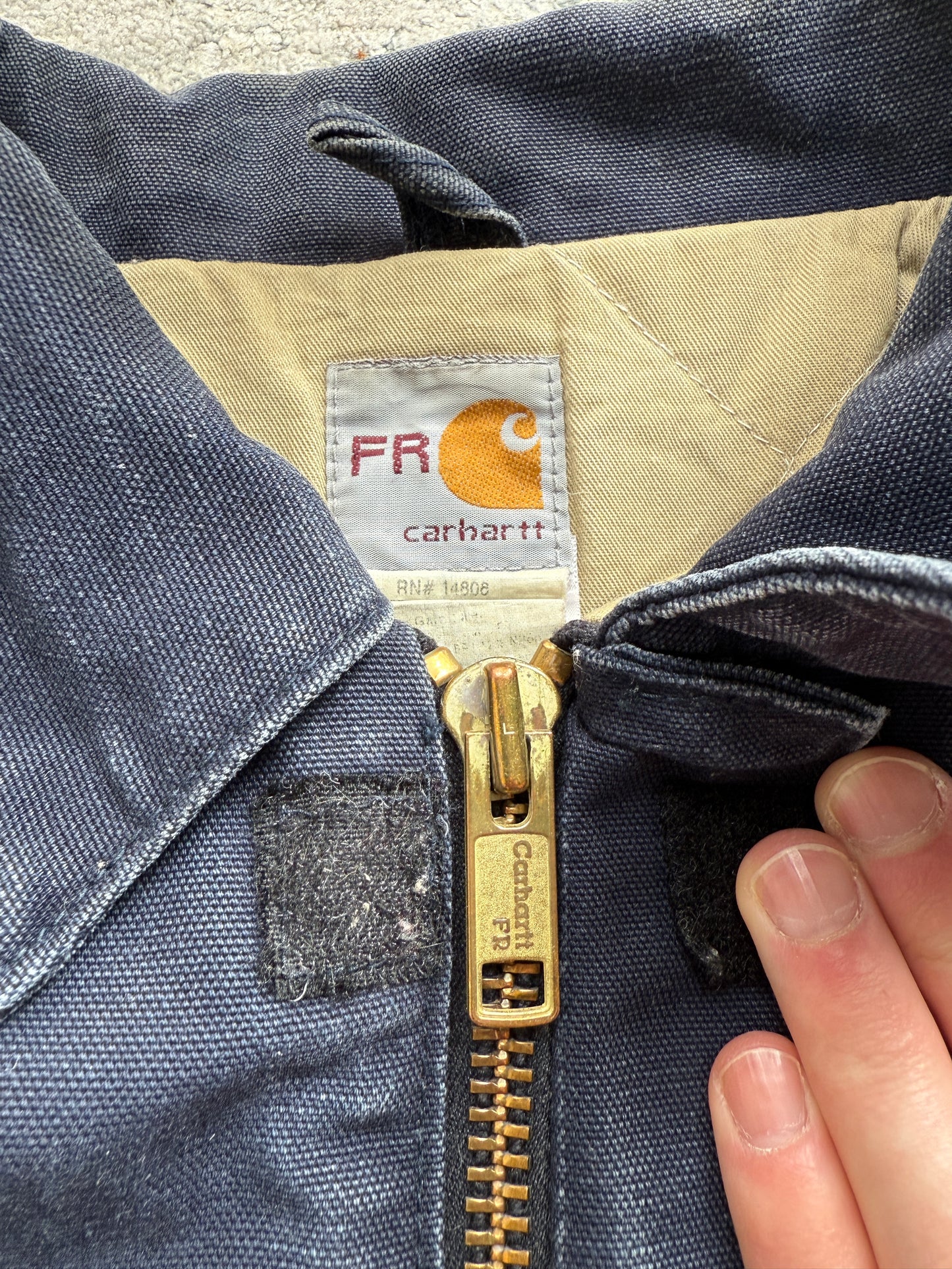 Carhartt FR Vintage Jacket in Marine Blue Made in US (XL)