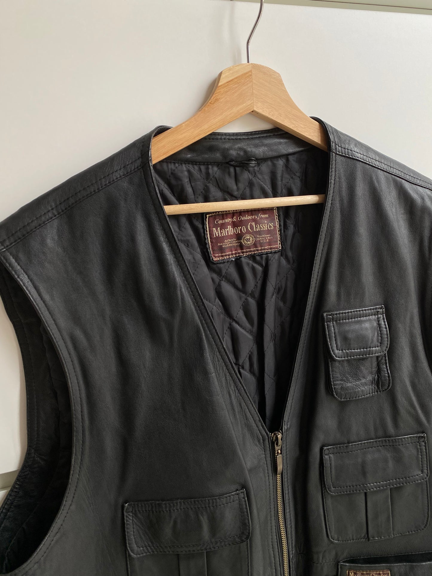 Malboro Vintage 90’s Leather Vest (XL)
