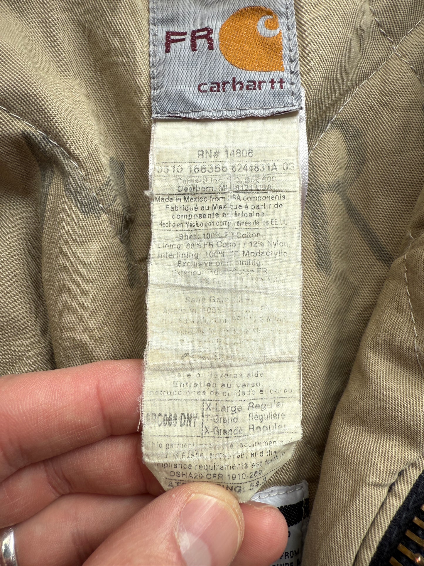Carhartt FR Vintage Jacket in Marine Blue Made in US (XL)