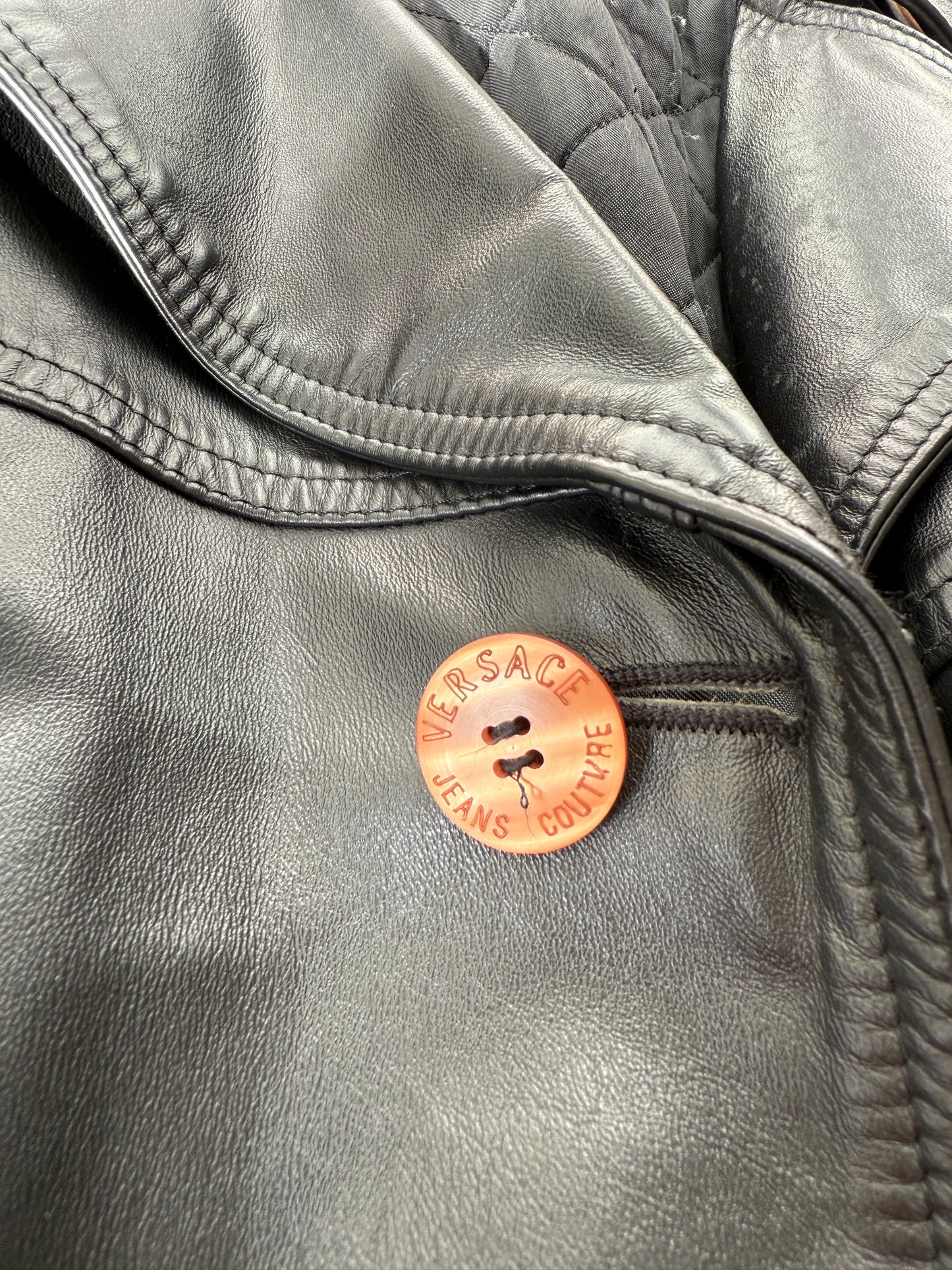 Versace Jeans Couture 90’s Style Leather Jacket (L)