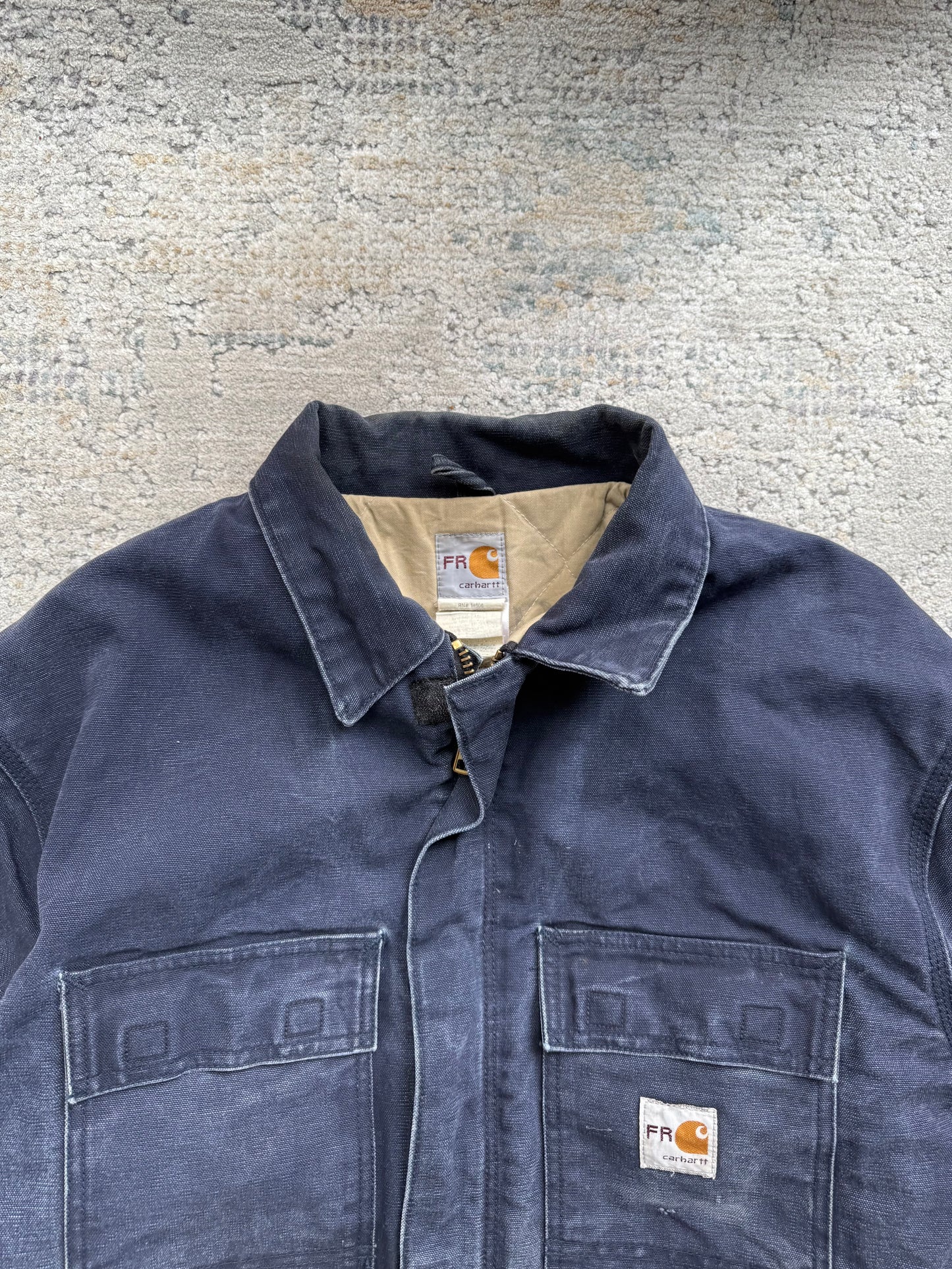Carhartt FR Vintage Jacket in Marine Blue Made in US (XL)