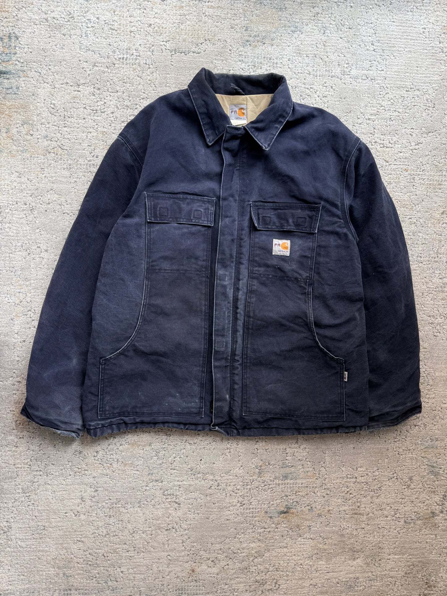 Carhartt FR Vintage Jacket in Marine Blue Made in US (XL)