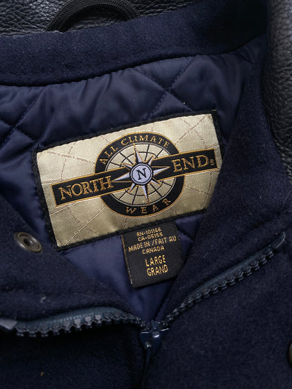 North End Leather Wool Varsity Jacket (L)