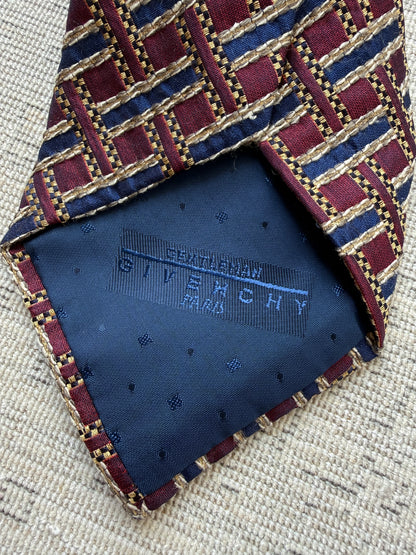 Vintage Givenchy Gentleman Geometric Silk Ti