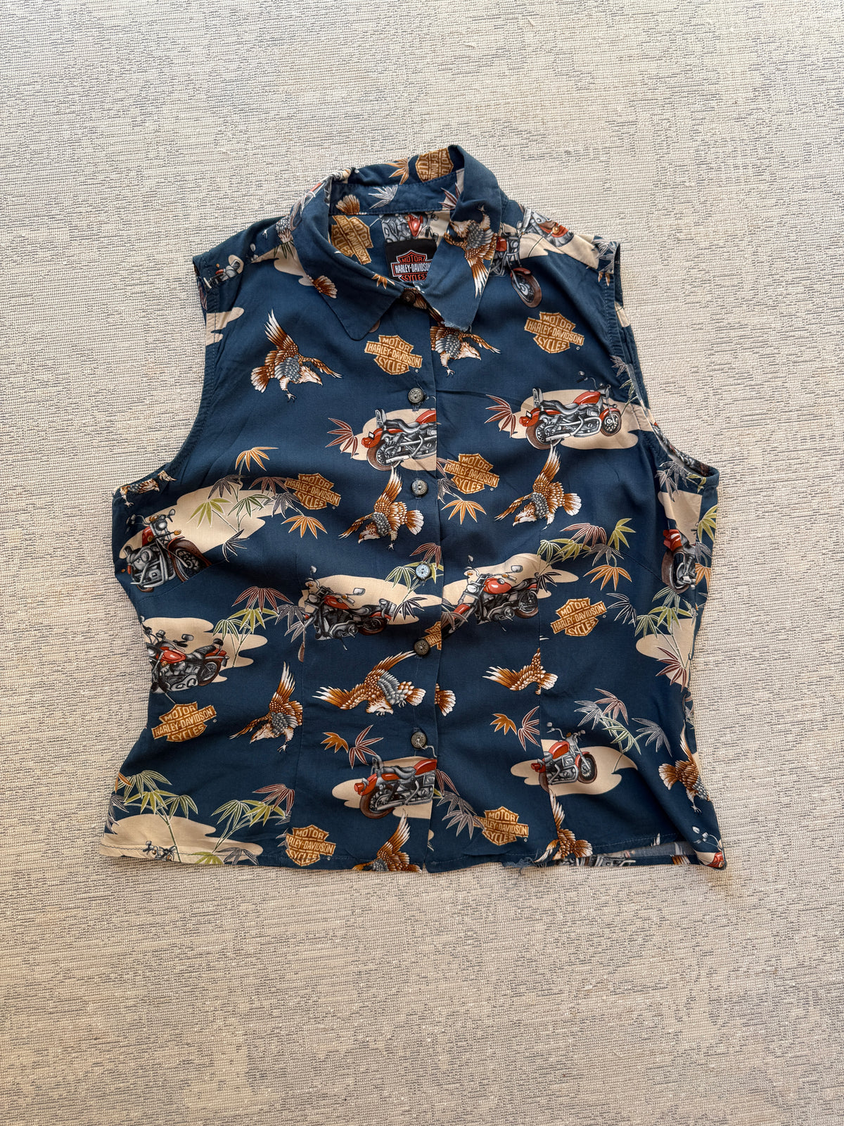 Harley-Davidson Vintage Sleeveless Aloha Shirt - (S/M)