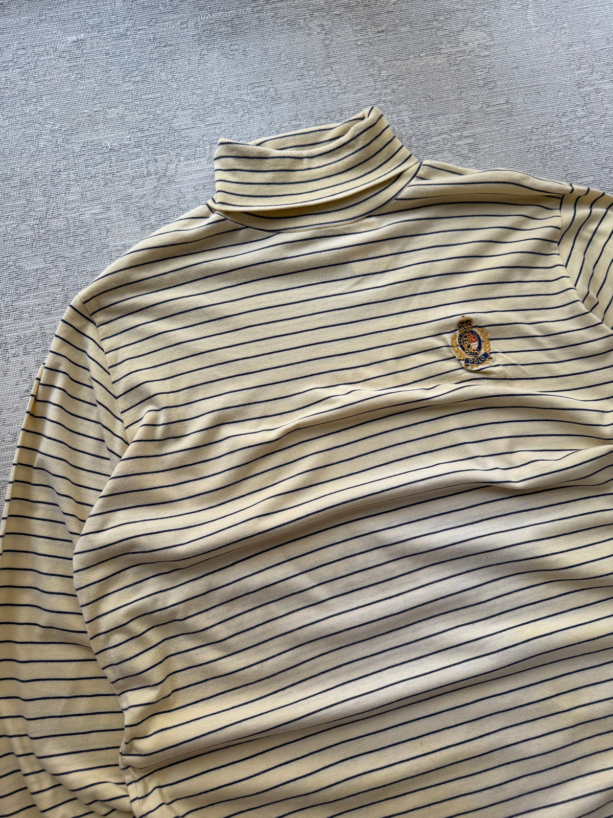 Vintage Polo Ralph Lauren Crest Striped Turtleneck (XL)