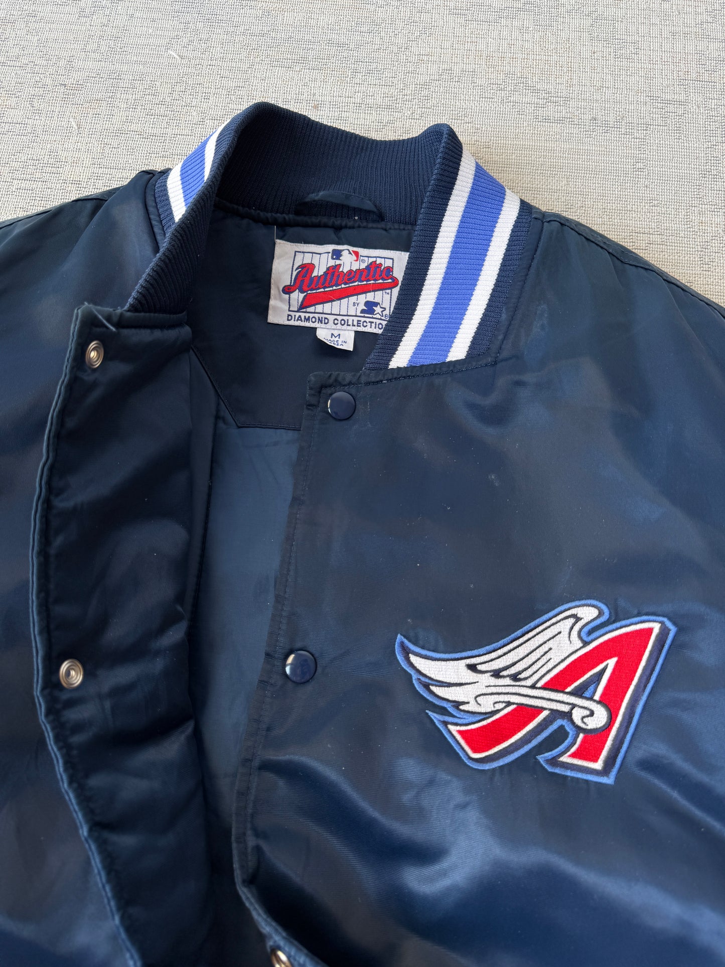 Vintage Anaheim Angels Satin Varsity Jacket – Authentic Diamond Collection (M)