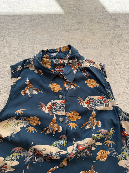 Harley-Davidson Vintage Sleeveless Aloha Shirt - (S/M)