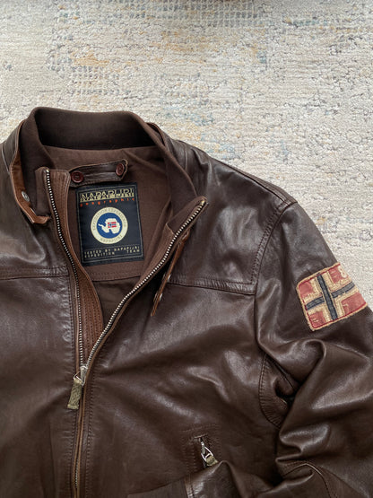 Napapijri Vintage Leather Jacket (L)