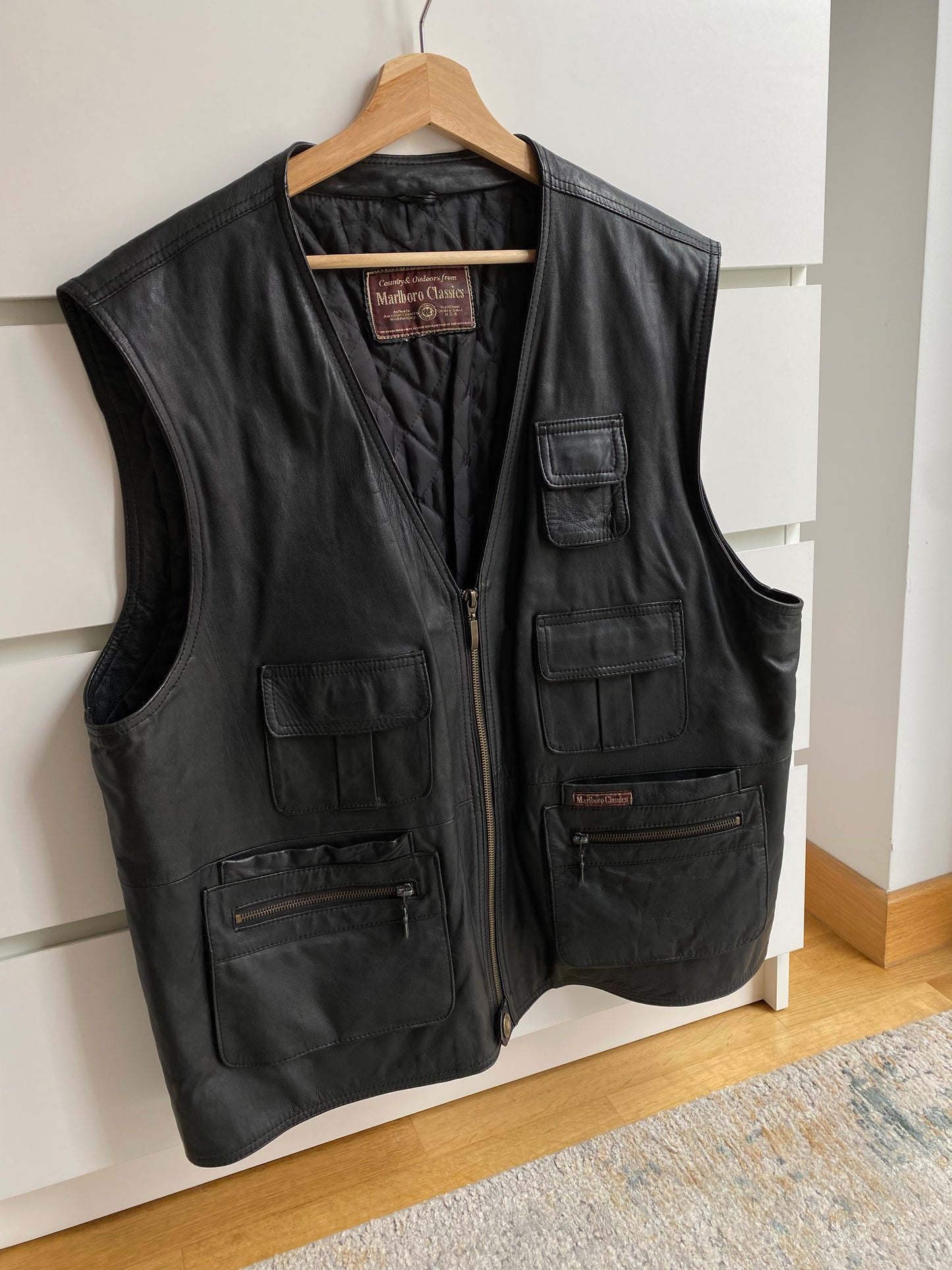 Malboro Vintage 90’s Leather Vest (XL)