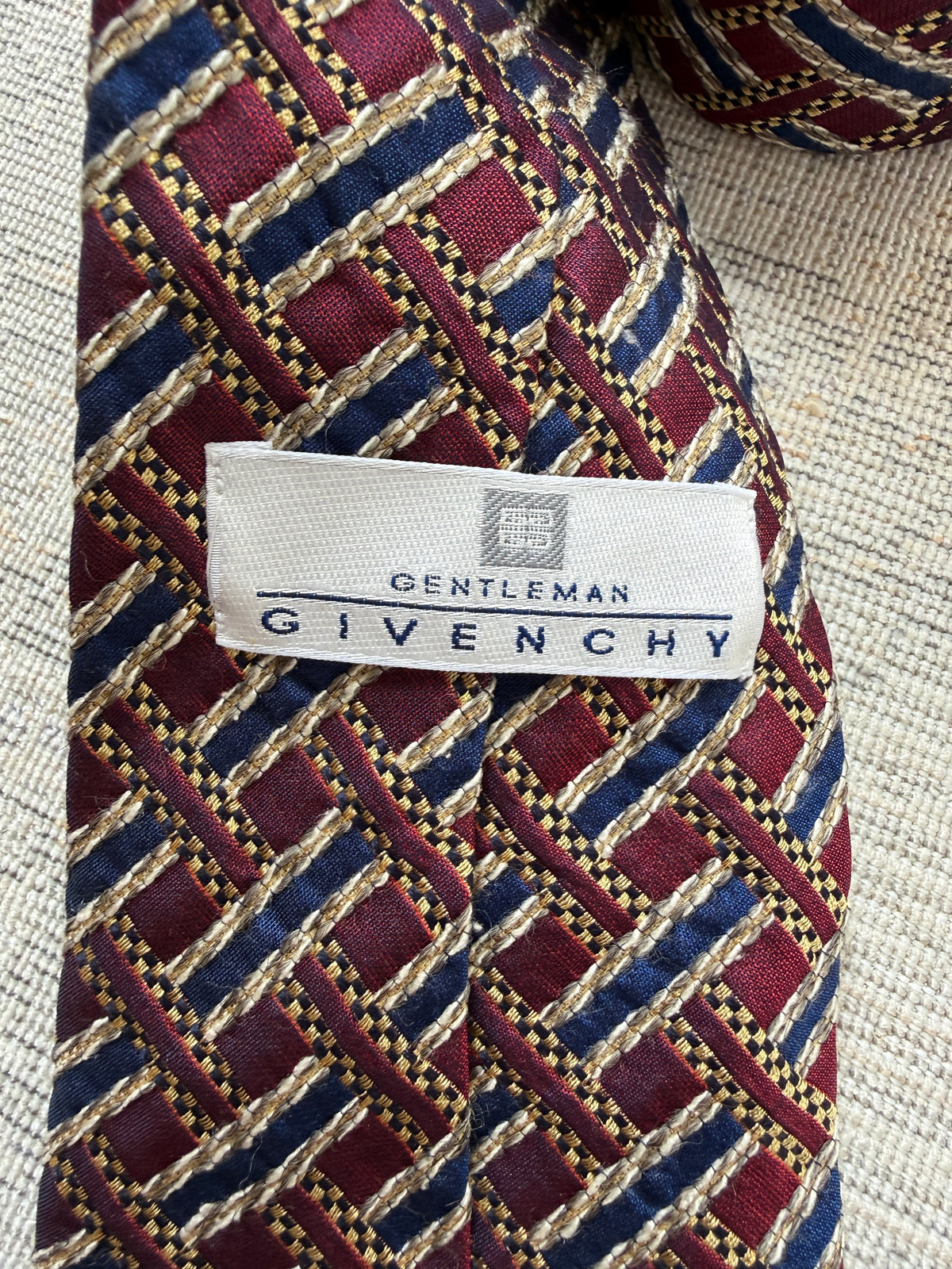 Vintage Givenchy Gentleman Geometric Silk Ti