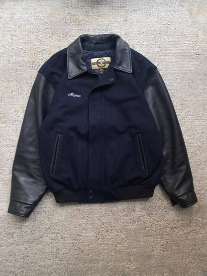 North End Leather Wool Varsity Jacket (L)