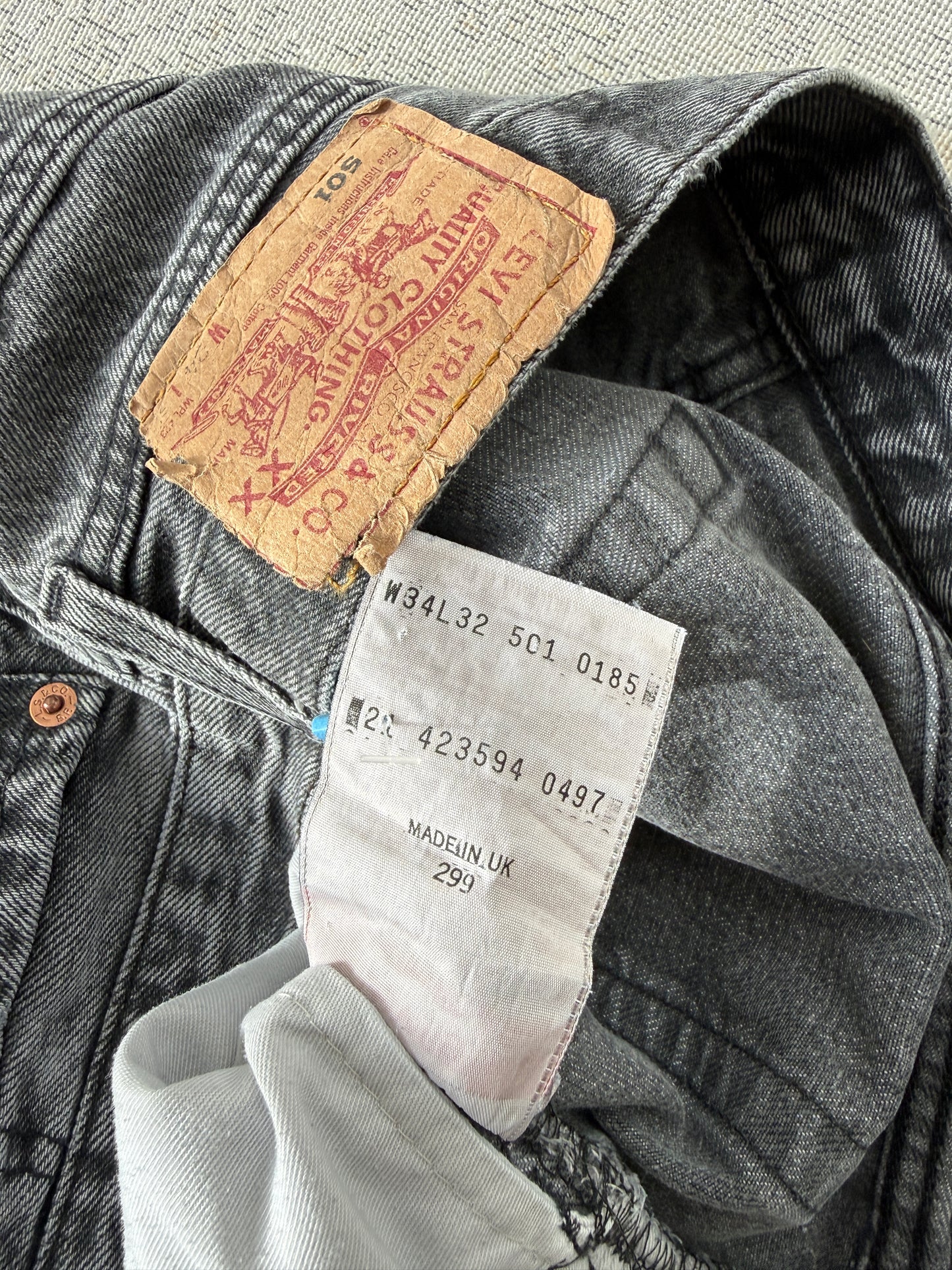 Levi’s 501 Heather Gray Jeans (W34 L32)