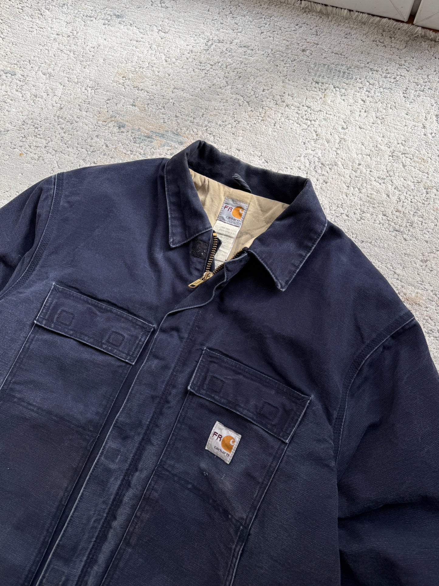 Carhartt FR Vintage Jacket in Marine Blue Made in US (XL)