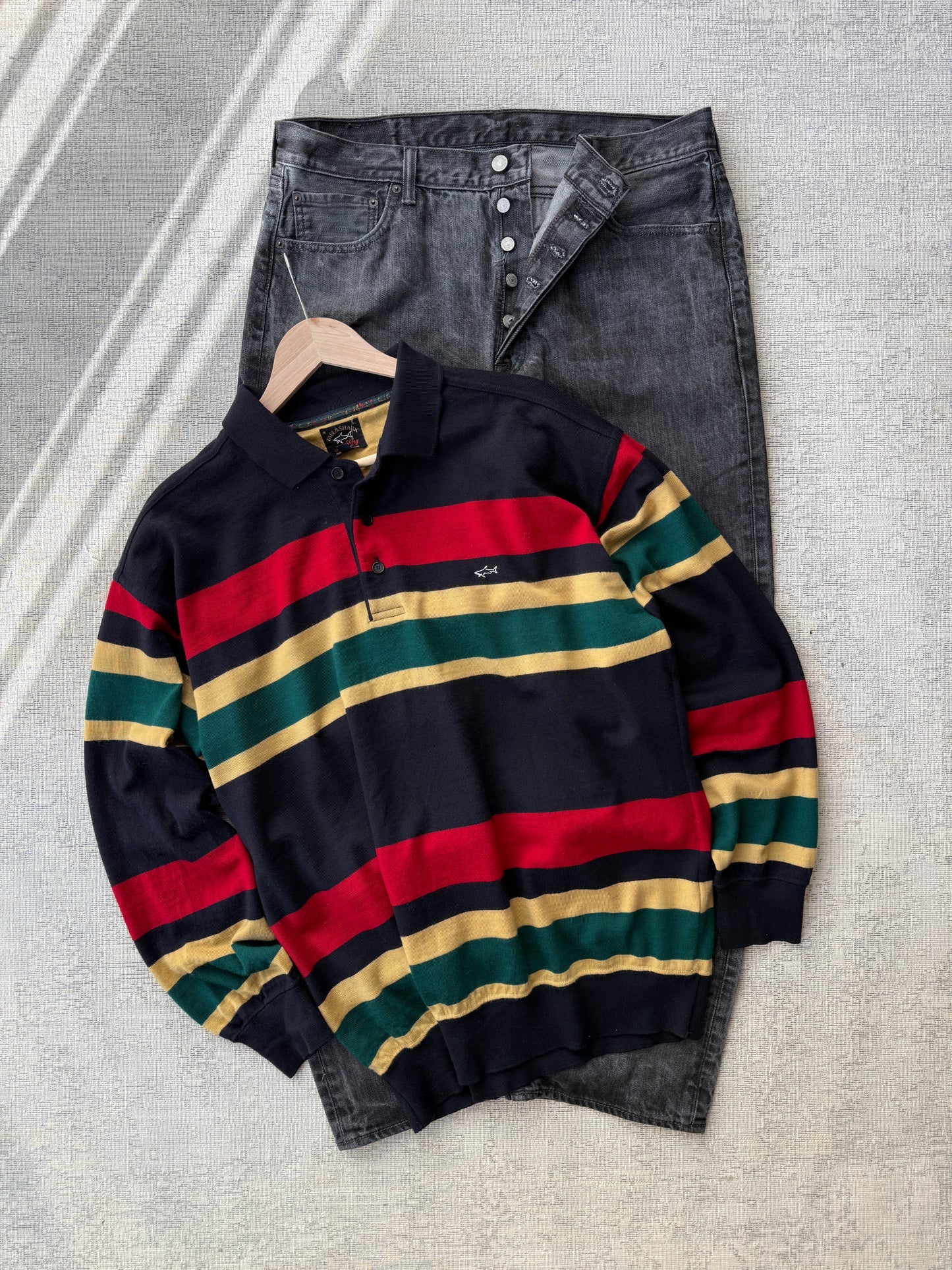 Paul Shark Striped Polo LS (XL)