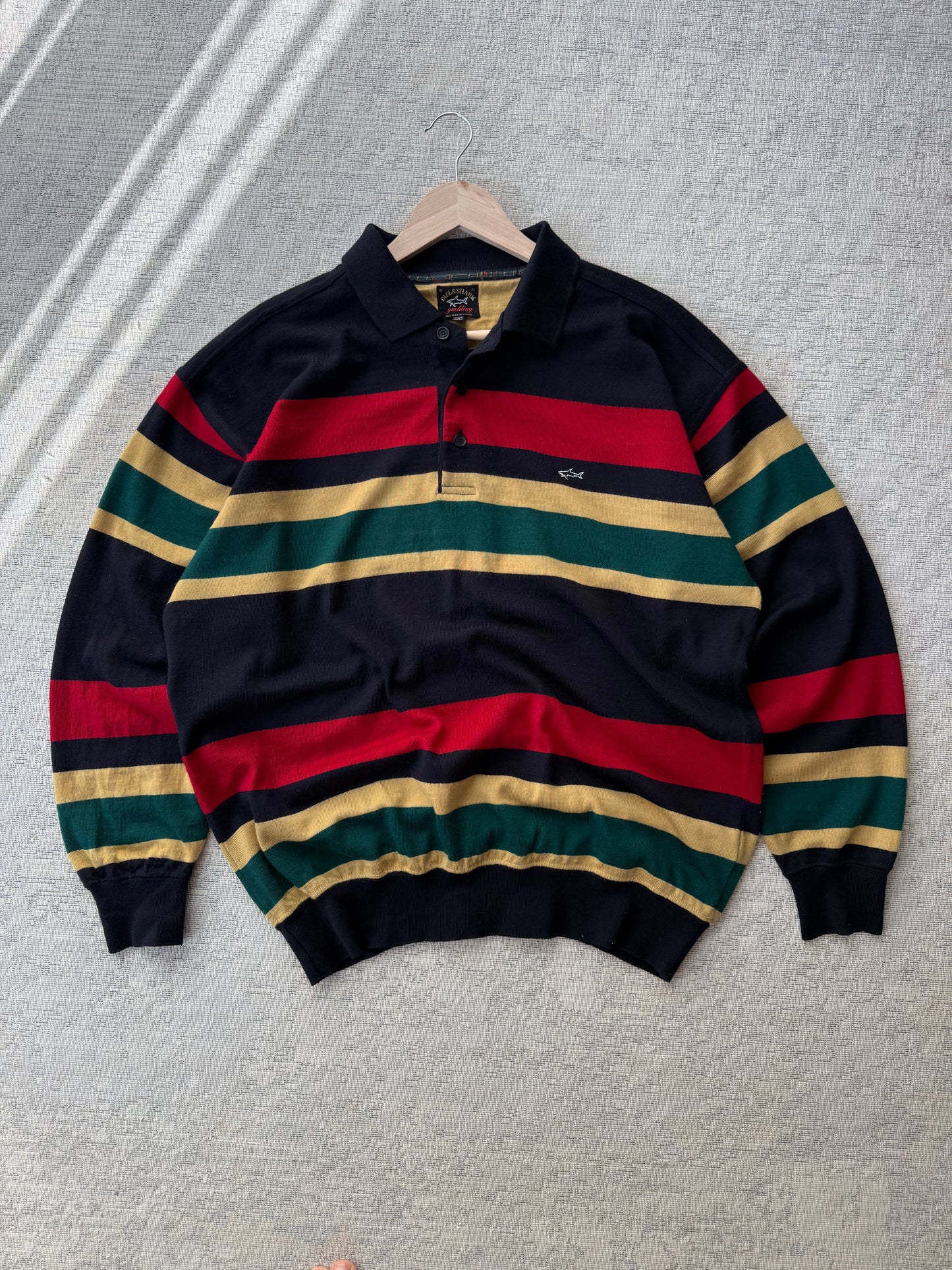 Paul Shark Striped Polo LS (XL)