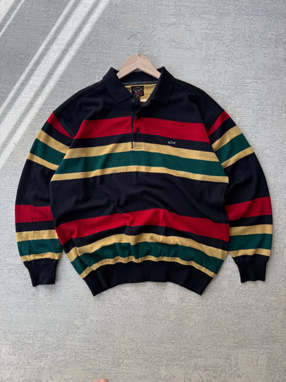 Paul Shark Striped Polo LS (XL)