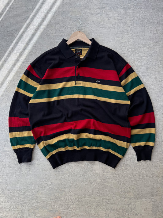 Paul Shark Striped Polo LS (XL)