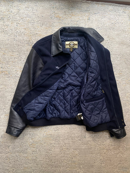 North End Leather Wool Varsity Jacket (L)