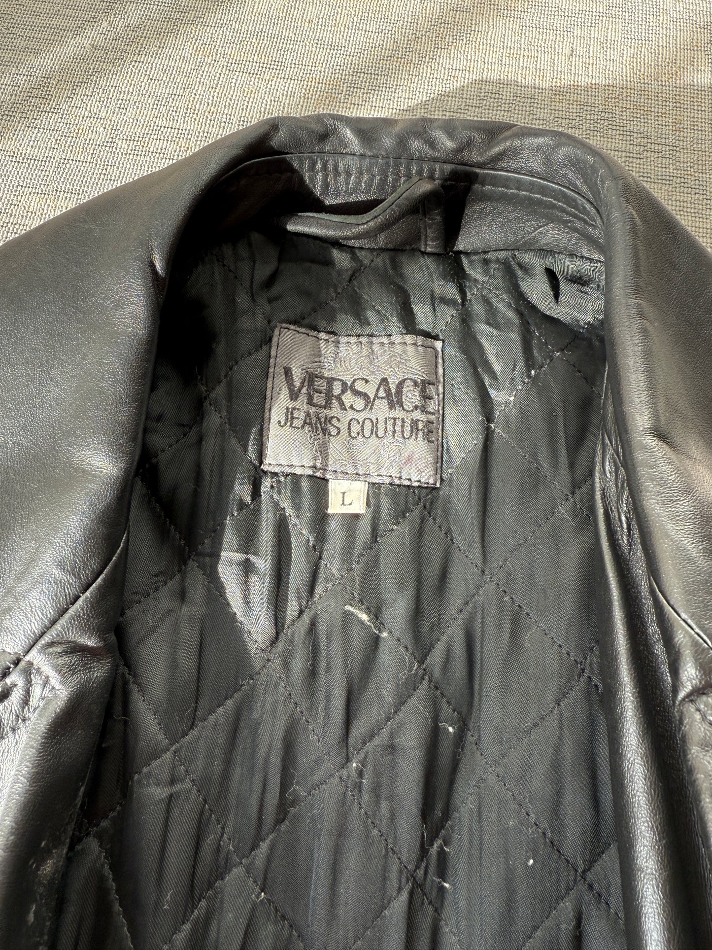 Versace Jeans Couture 90’s Style Leather Jacket (L)
