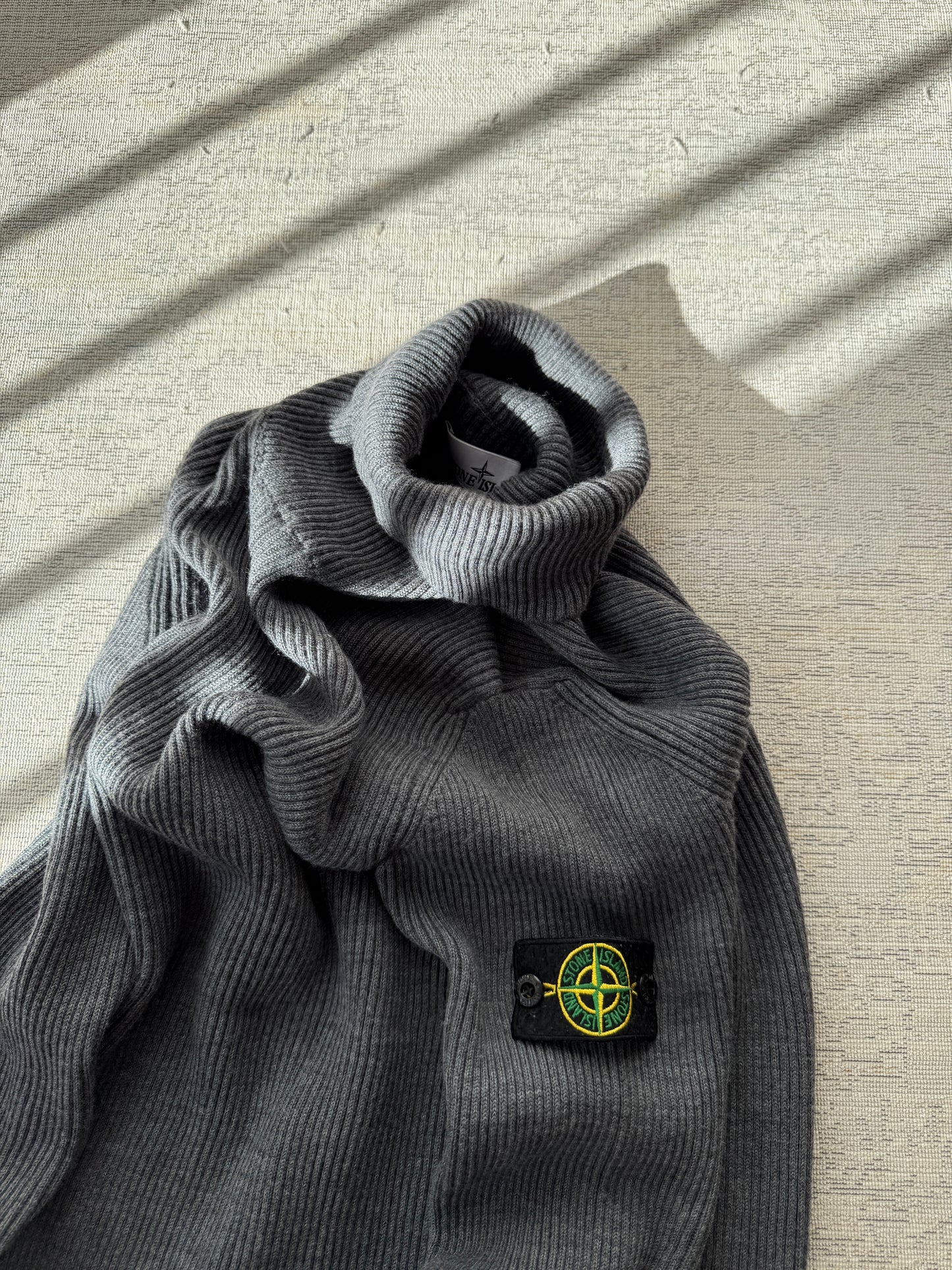 Stone Island Wool Ribbed Turtleneck Knit (M)