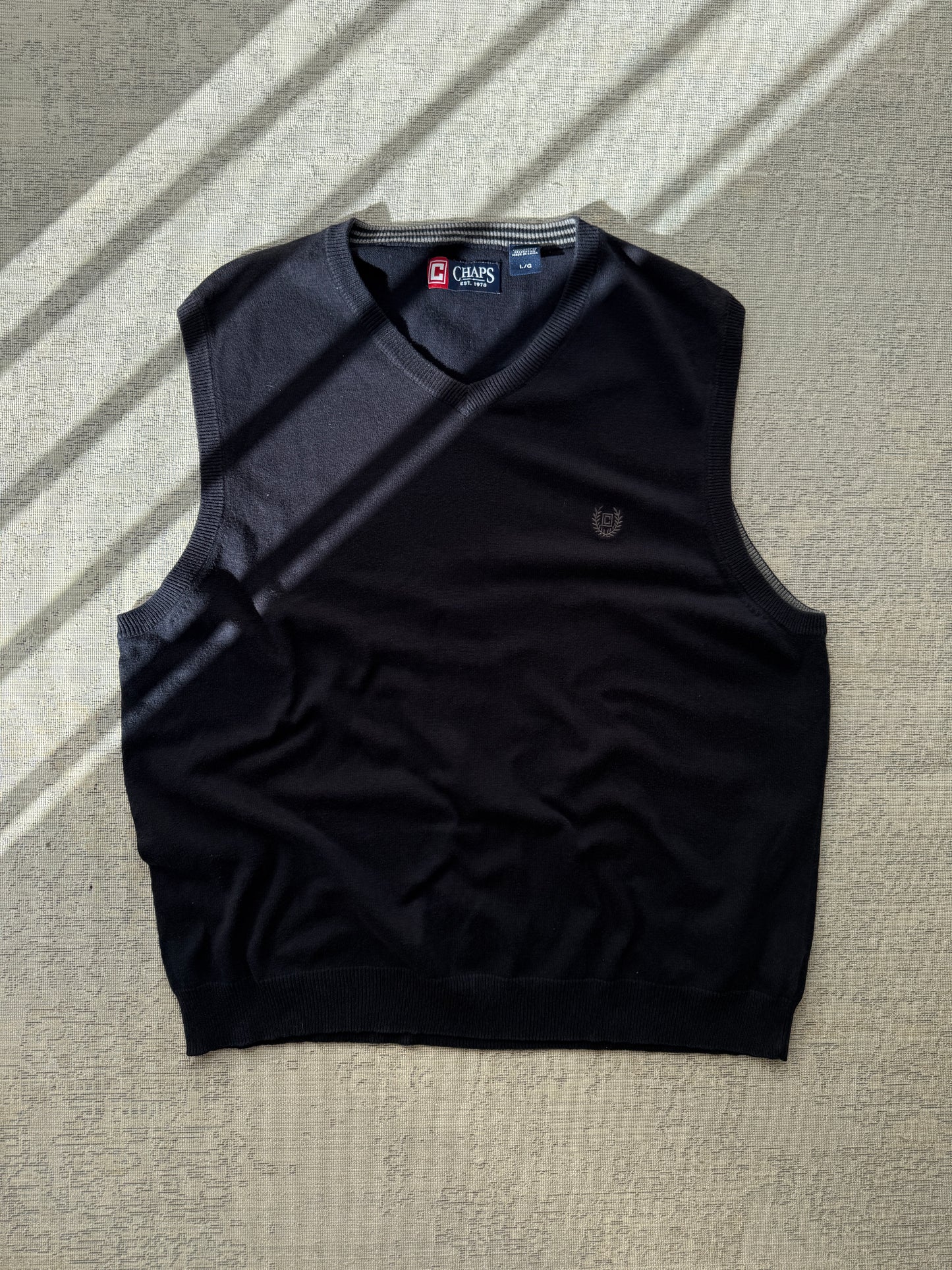 Chaps Vintage V-Neck Wool Vest (L)