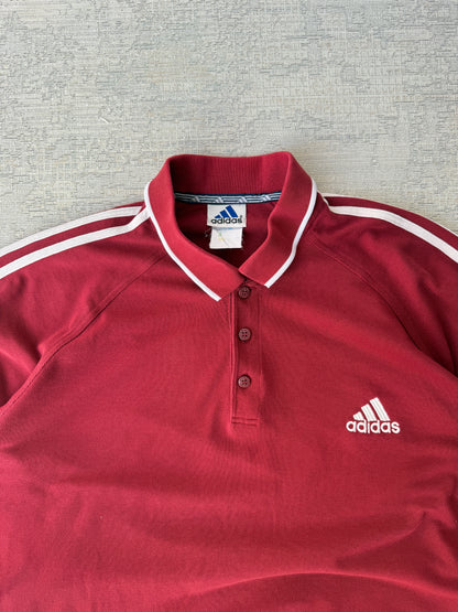Adidas Vintage Burdungy Polo Tee (L)