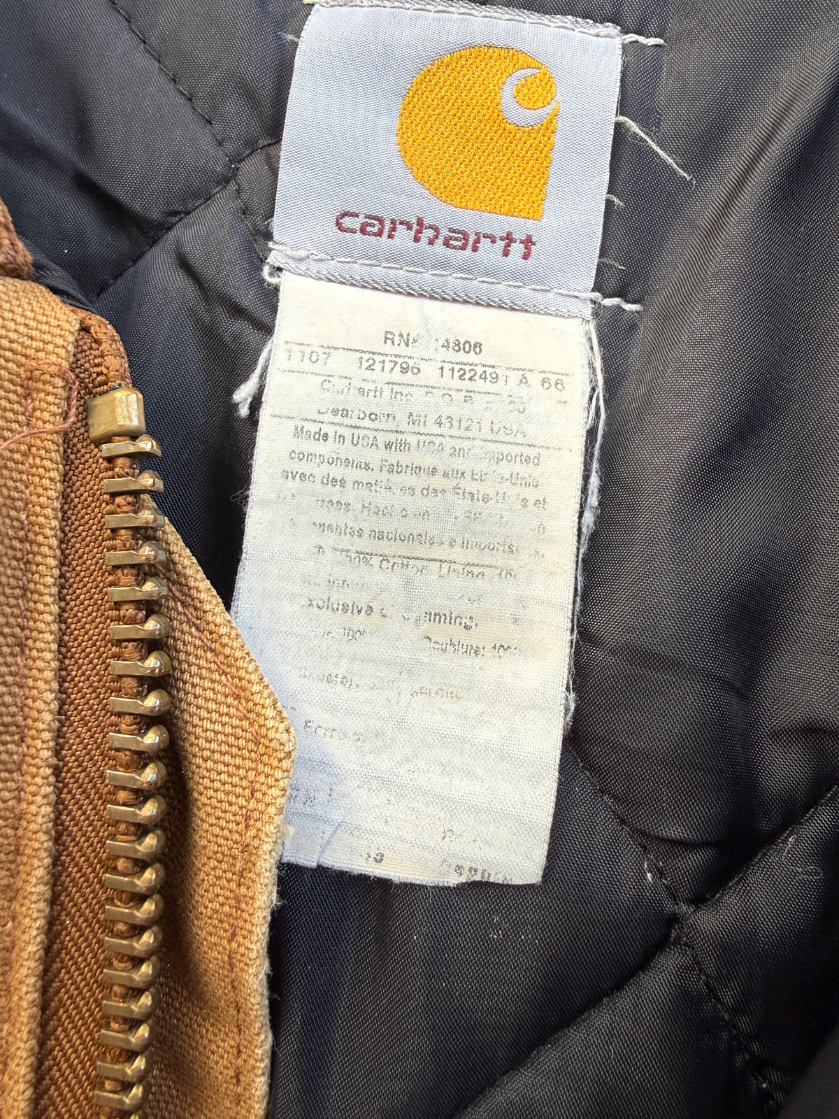 Vintage Carhartt Made in USA Quilted Chore Jacket – Carhartt Brown (XL)