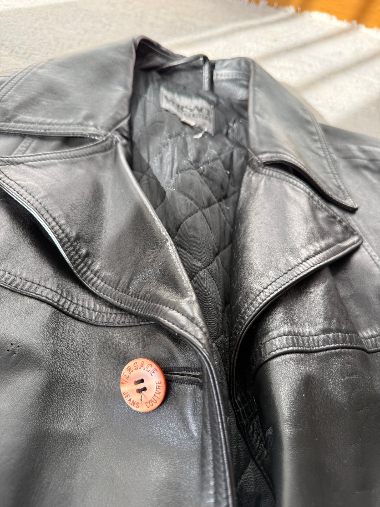 Versace Jeans Couture 90’s Style Leather Jacket (L)