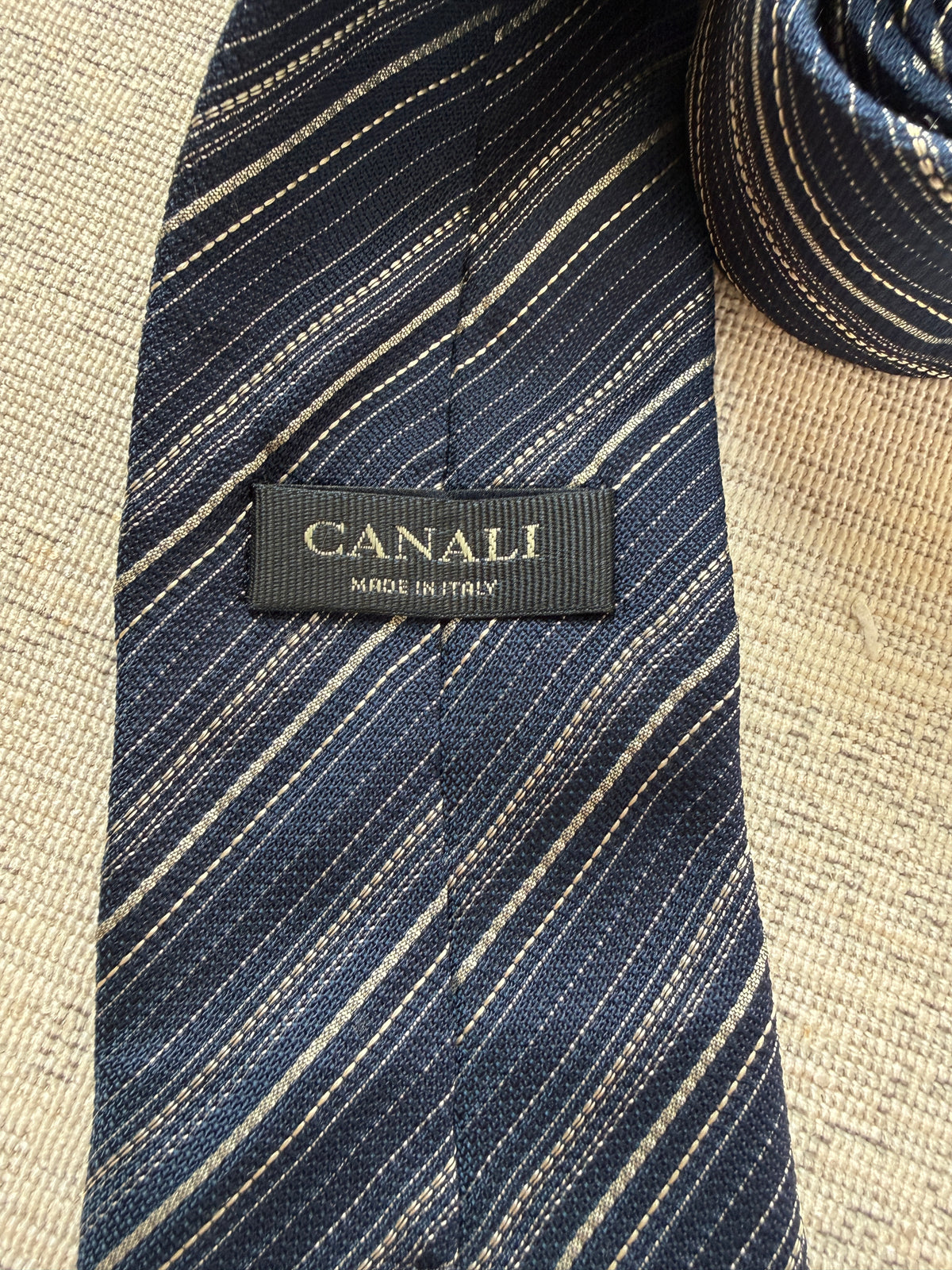 Canali Made in Italy Striped Silk Tie