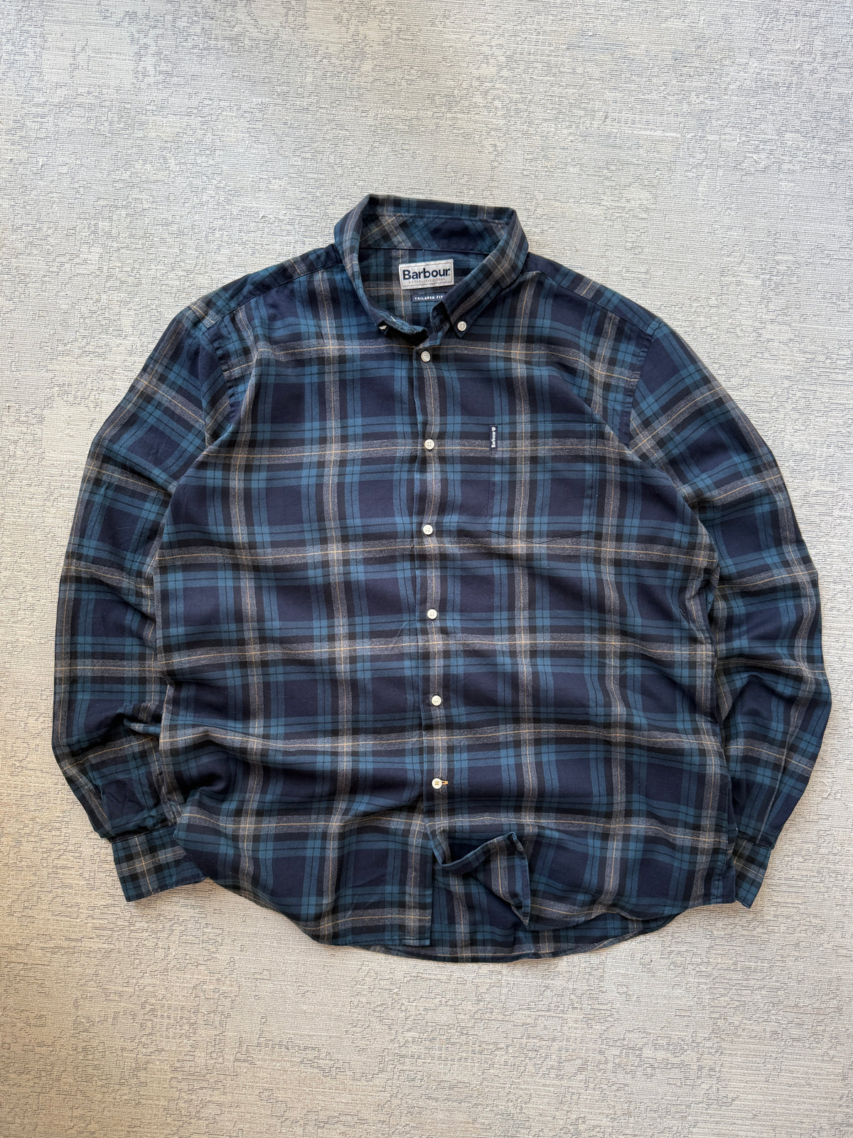 Barbour Tailored Fit Tartan Shirt – Navy / Blue (XL)