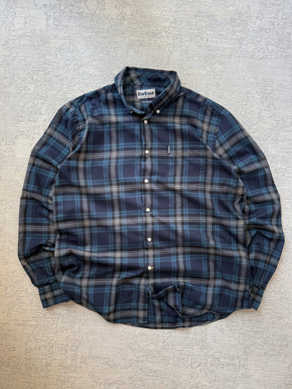 Barbour Tailored Fit Tartan Shirt – Navy / Blue (XL)