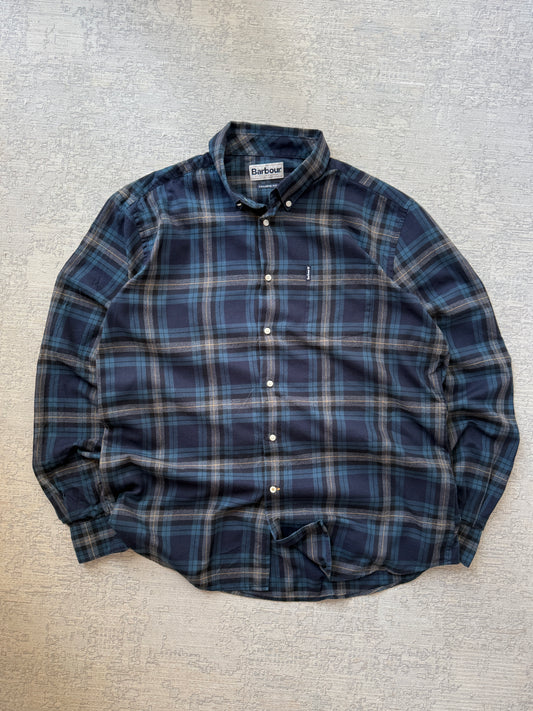 Barbour Tailored Fit Tartan Shirt – Navy / Blue (XL)