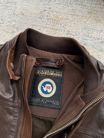 Napapijri Vintage Leather Jacket (L)