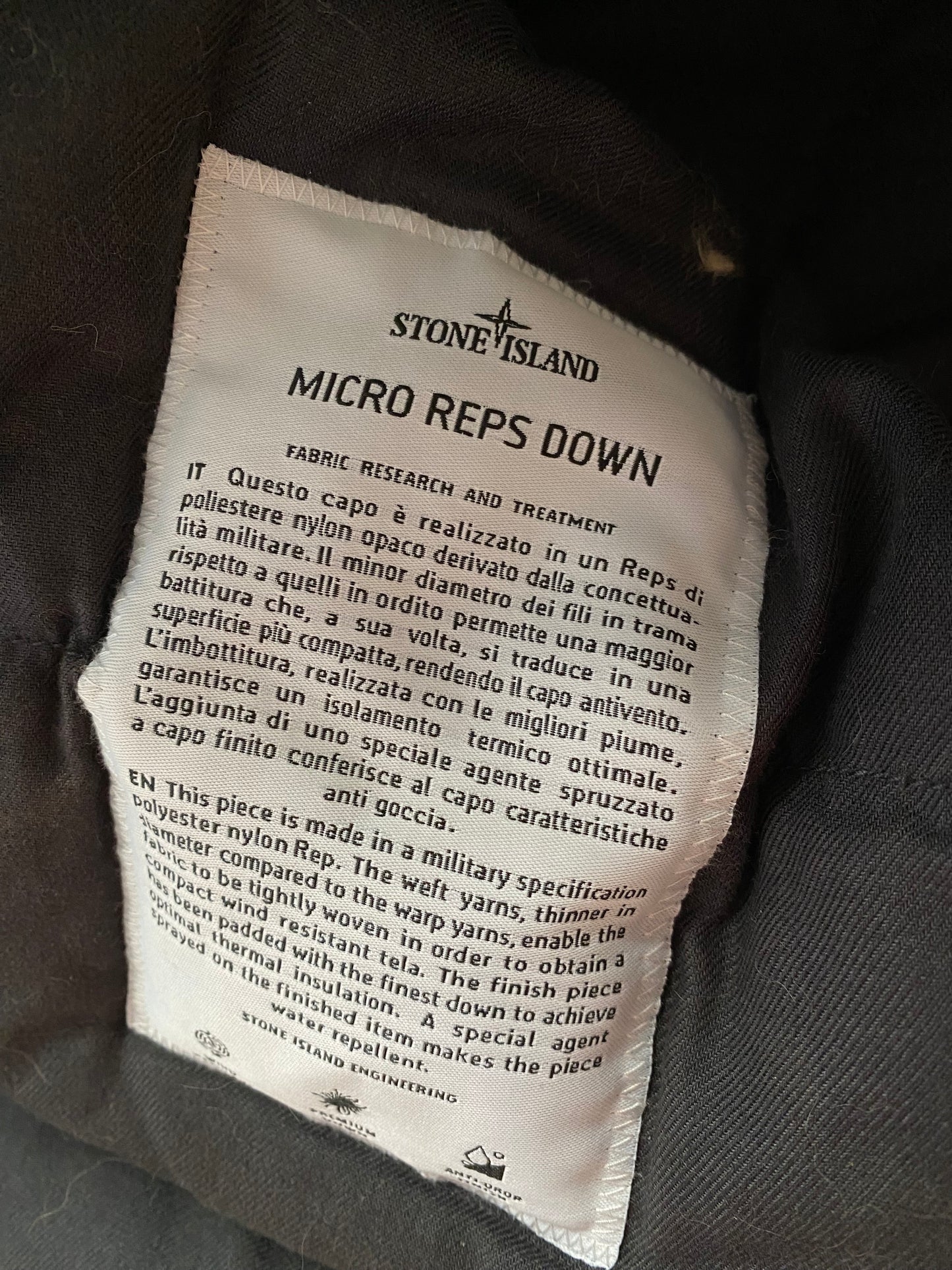 Stone Island Micro Reps Down Hooded Fur Parka Jacket (L)