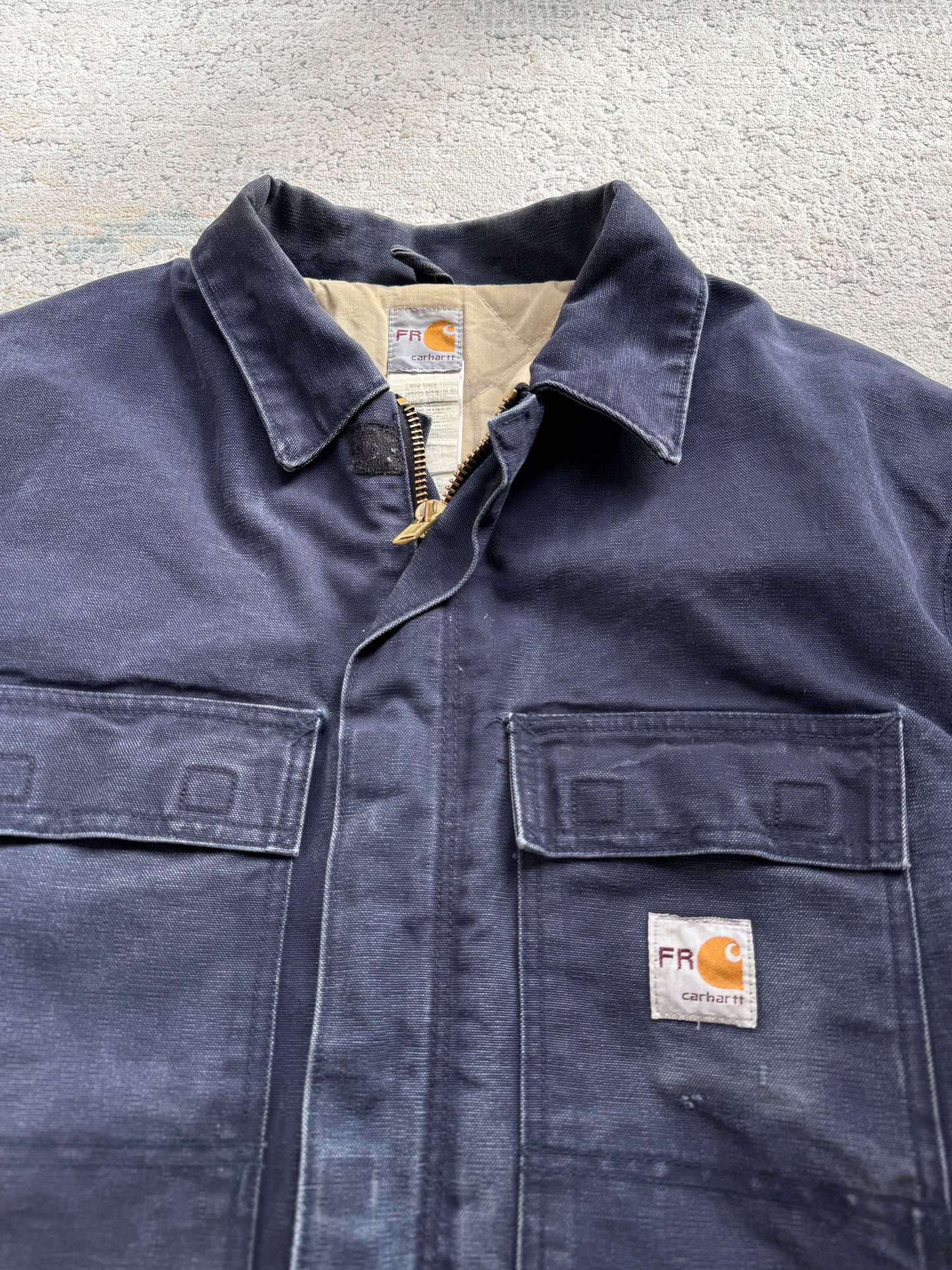 Carhartt FR Vintage Jacket in Marine Blue Made in US (XL)