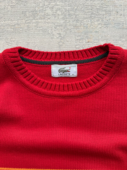 Vintage Lacoste Chest Stripe Crewneck Sweater (XL)