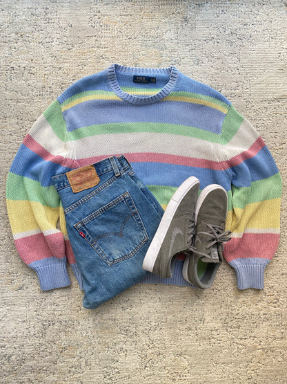 The Rainbow Ralph Lauren Striped Long-Sleeve Sweater
 (M)