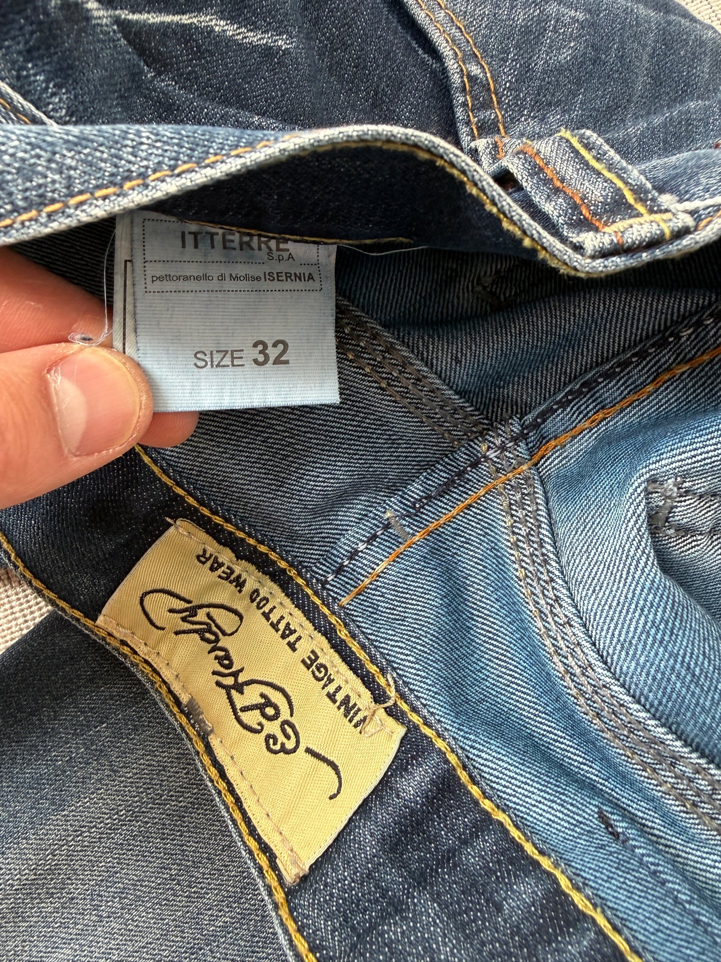 Ed Hardy Vintage Skull Embroidered Denim Jeans (W32)