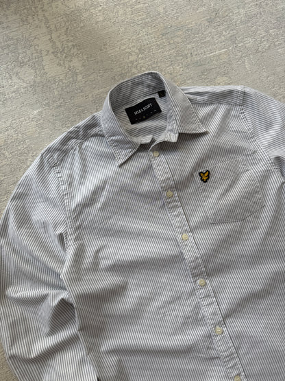 Lyle & Scott Stripe Oxford Shirt – Grey / White (M)