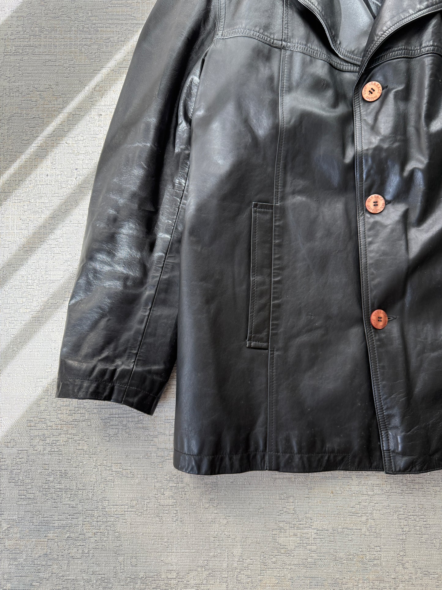 Versace Jeans Couture 90’s Style Leather Jacket (L)