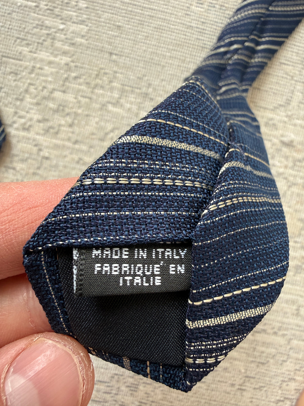 Canali Made in Italy Striped Silk Tie