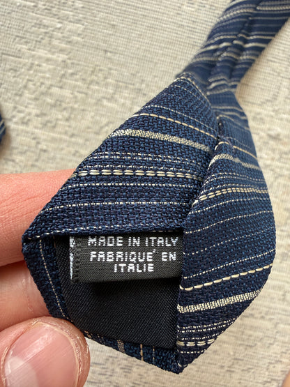 Canali Made in Italy Striped Silk Tie