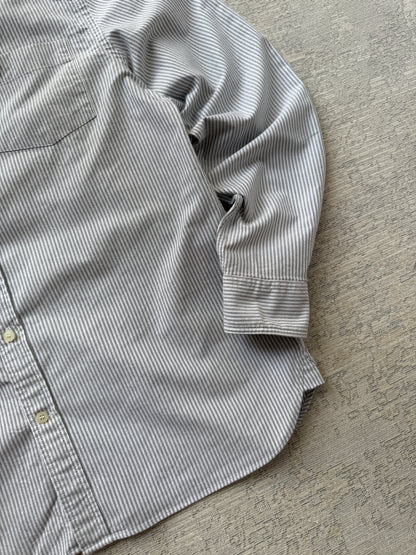 Lyle & Scott Stripe Oxford Shirt – Grey / White (M)