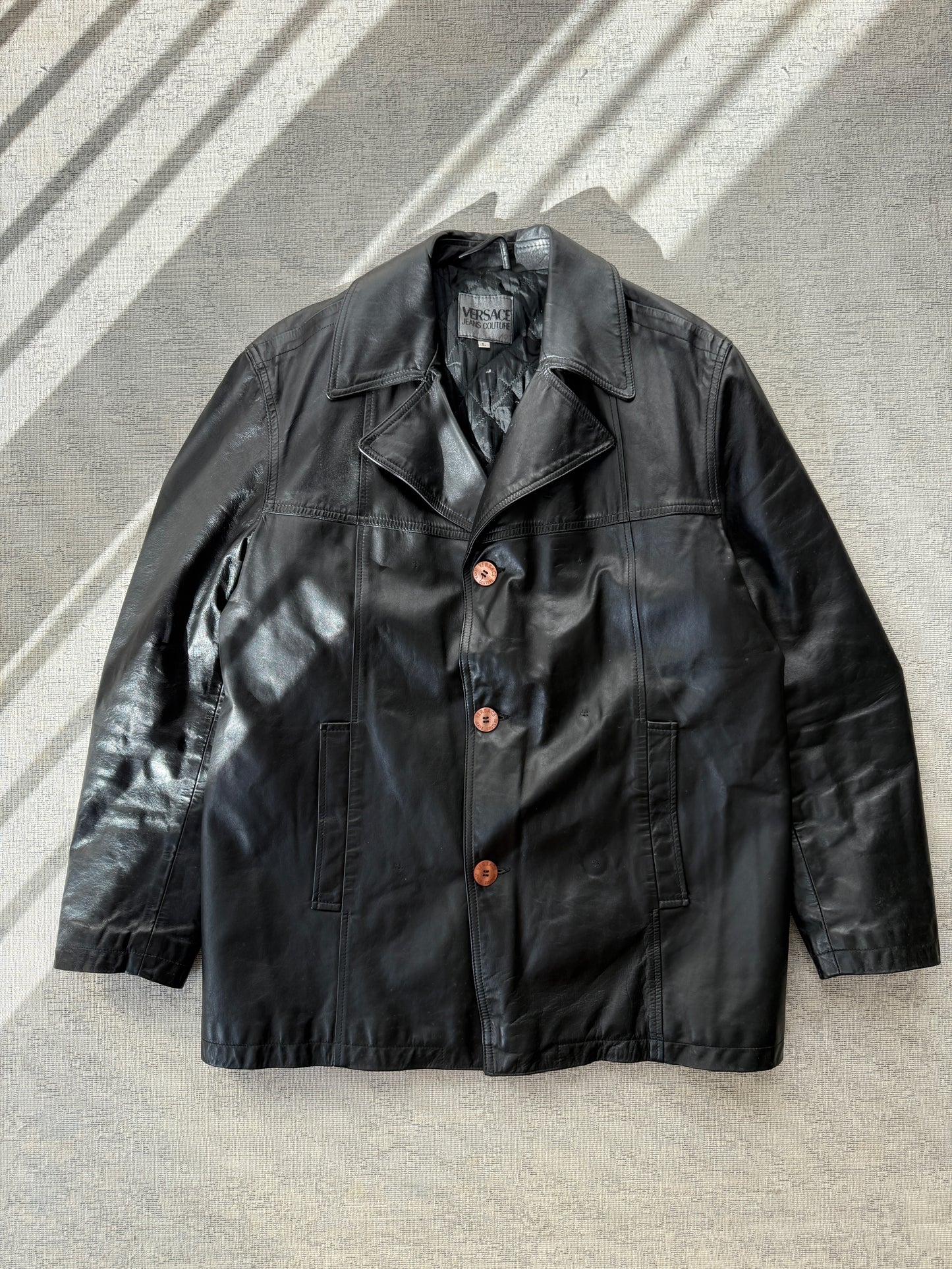 Versace Jeans Couture 90’s Style Leather Jacket (L)