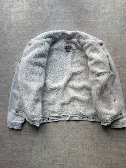 Vintage 90s Levi’s Sherpa-Lined Denim Trucker Jacket – Light Wash (L)